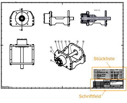 Gruppenzeichnung mit Stückliste