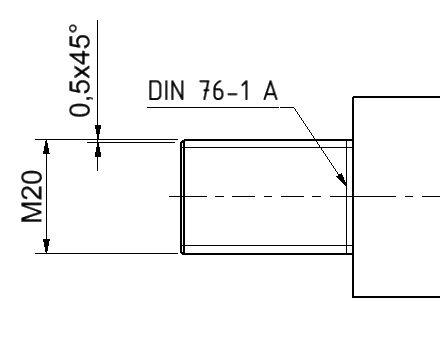 Gewinde-Freistich bemaßen