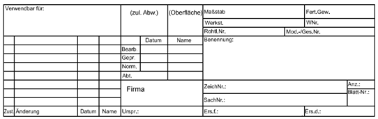 Das Schriftfeld In Der Technischen Zeichnung