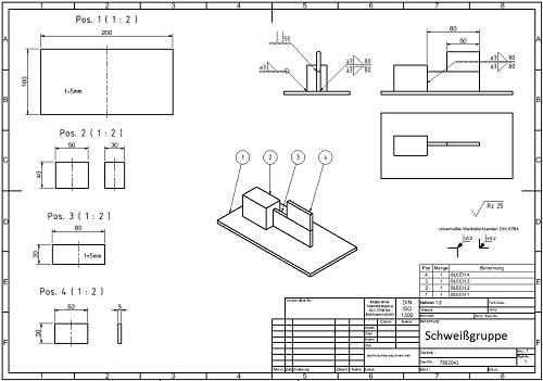 Beispiel für eine Schweißzeichnung