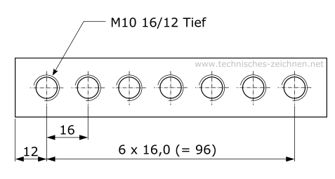 Wiederholende Geometrie bemaßen